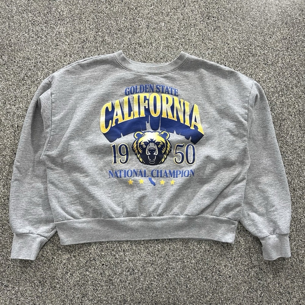 Modern Lux Sweatshirt Womens XS Cropped Cali Golden State 1950 National Champs